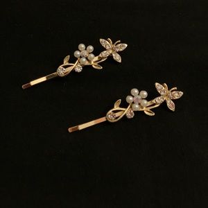 Imitation Pearl and crystal Hair Clips